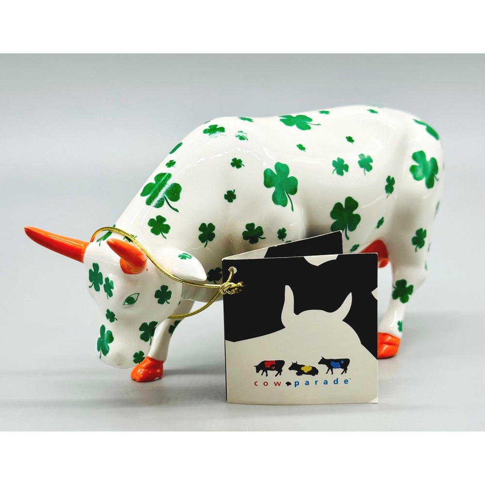 CowParade Lucky Cow Shamrock Clover Figurine 2002 Westland Giftware 7319